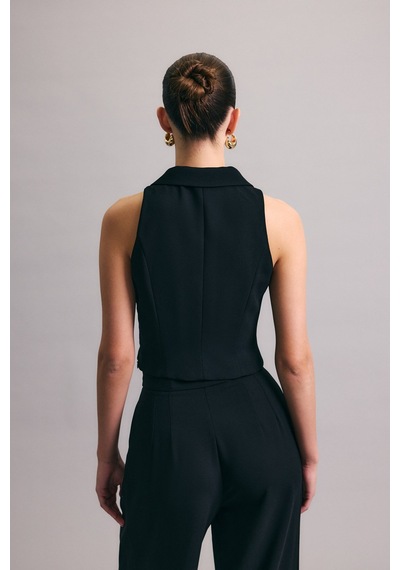 Sateen Eva Yelek - Siyah-136981 Siyah