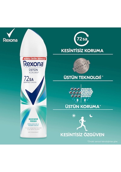Rexona Shower Fresh 72 Saat Kadın Sprey Deodorant 6 x 150 ML