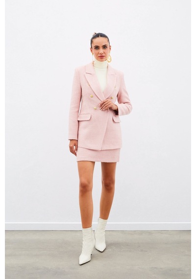 Sateen Mini Boy Tüvit Etek - Pembe-134945 Pembe