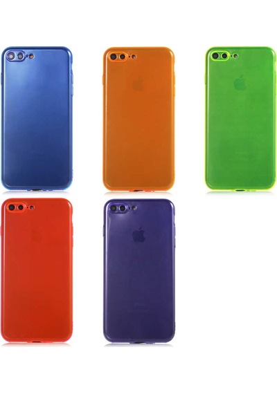 Apple Uyumlu iPhone 7 Plus Kılıf Zore Mun Silikon-Mor