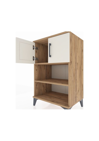 Hyperion Komodin 2 Raflı 2 Kapaklı 60x44x96 Çam-aytaşı Çam