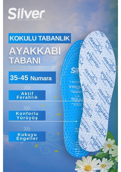 Silver Ter Ve Koku Önleyici Aktif Ferahlık Ayakkabı Tabanlığı 35-45