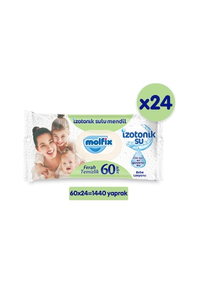 Molfix Izotonik Sulu Ferah Temizlik 60 Yaprak 24'Lü Islak Mendil