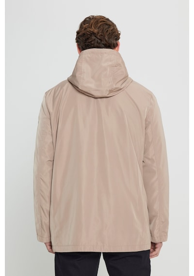 AC&Co / Altınyıldız Classics Erkek Vızon Standart Fit Normal Kesim Kapüşonlu Dik Yaka Trençkot Vizon