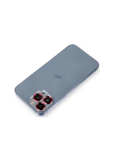 Newface Apple İphone 12 Pro Max Metal Kamera Lens Koruma Cam - Kırmızı