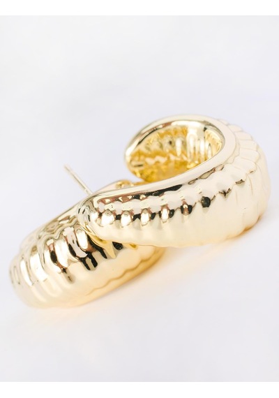 Jimmy Key Jimmy Key Altın Rengi Sarmal Model Yarım Halka Küpe 6sw438986150