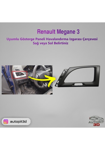 Renault Megane 3 Uyumlu Gösterge Paneli Havalandırma Izgarası Çerçevesi Sağ Veya Sol Belirtiniz Havalandırma Izgarası Çerçevesi