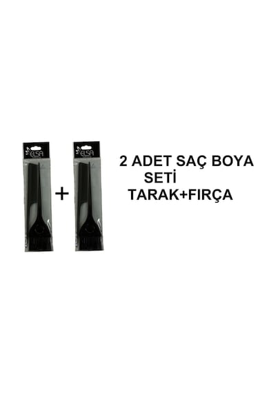 Professional Saç Sakal Boya Fırça Seti Fırça+tarak 2 Adet