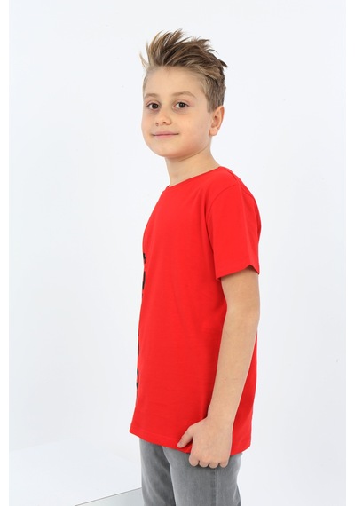 Toontoy Kids Toontoy Erkek Çocuk Dont Stop Go Crazy Baskılı Tişört Kırmızı