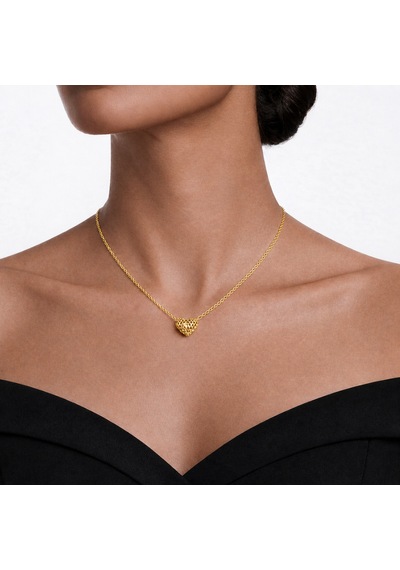 Servi 925 Ayar Gümüş Heart Fusion Kolye-9 Gold - Gümüş