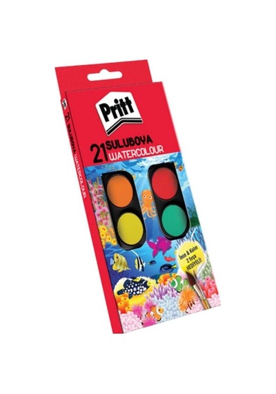 Pritt 21 Renk Suluboya Büyük Tablet Karışık