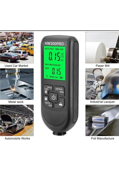 Hw-300pro Araba Boyası Film Otomatik Kalınlık Ölçer 0-2000um Fe & Nfe Kaplama Kalınlık Test Cihazı M