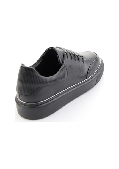 Siyah Hakiki Deri Erkek Sneaker E01585127543 Siyah