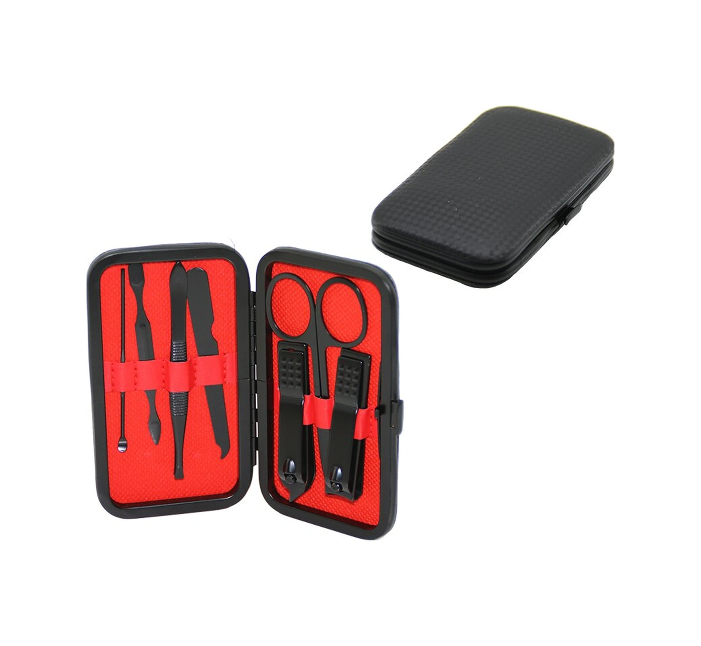 Just Cheap Store 7 Pcs - Siyah Manikür - Pedikür Seti Siyah Cüzdan Modeli Çantalı 4741 Acı Kahverengi