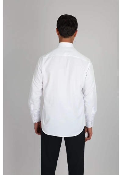 Lorenzo Mazzoli Soft Saten R 900 Beyaz Erkek Gömlek Beyaz