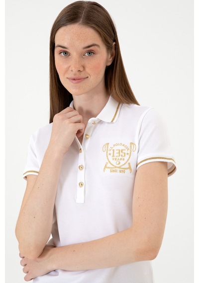 U.S. Polo Assn. Kadın Beyaz Polo Yaka Tişört 50300676-VR013