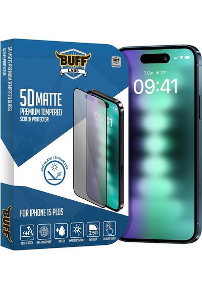Buff Labs İphone 15 İle Uyumlu 5d Matte Mat Ekran Koruyucu Sku: Mır8690010111586