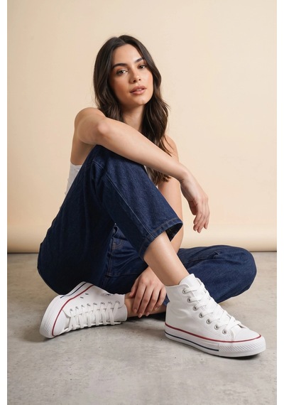 In Step Lena Beyaz Kanvas Bağcıklı Bilekli Kadın Converse