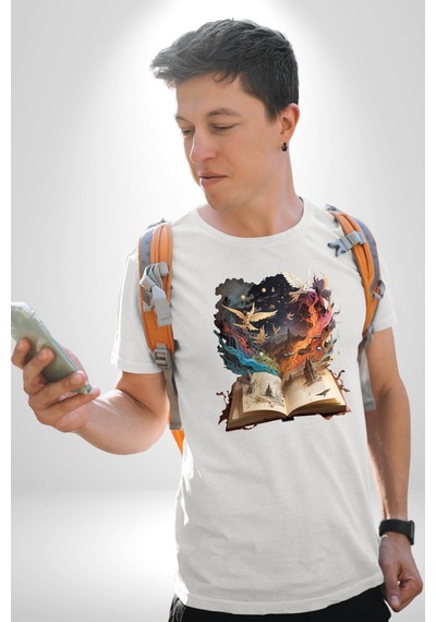 Hikaye Roman Kitabı Gerçekleşti Unisex Unisex Beyaz Organik Baskılı T-shirt Penye Yüksek Kalite Beyaz Hikaye Roman Kitabı Gerçekleşti Unisex Unisex Beyaz Organik Baskılı T-shirt Penye Yüksek Kalite Beyaz