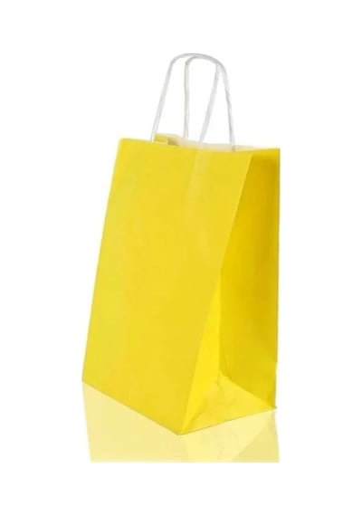 Sarı Kraft Çanta Küçük Boy 18x8x24 Cm 25 Adet