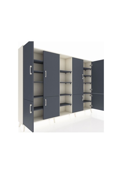 Arges Dolap 14 Raflı 8 Kapaklı 220x30x163 Aytaşı-antrasit Antrasıt - Aytası Arges Dolap 14 Raflı 8 Kapaklı 220x30x163 Aytaşı-antrasit Antrasıt - Aytası