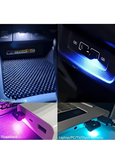 Sensörlü Renk Değiştirebilen Renkli Usb Lamba Usb-a Aydınlatma Dekoratif Mini Led Işık Rgb Diğer