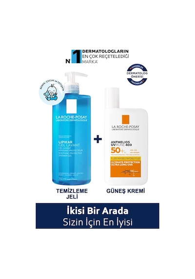 La Roche Posay Anthelios Uvmune 400 Invisible Fluid SPF50+ 50 ML + Lipikar Gel Lavant 750 ML La Roche Posay Anthelios Uvmune 400 Invisible Fluid SPF50+ 50 ML + Lipikar Gel Lavant 750 ML
