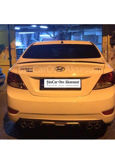 Hyundai Accent Blue Bagaj Üstü Slim Spoiler Piano Black Parlak Siyah