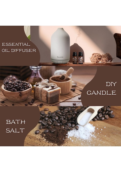 Salking Caf Uçucu Yağ Seti, 6 X 10 Ml Aroma Terapi Koku Yağları, Difüzör Ve Nemlendiriciler İçin