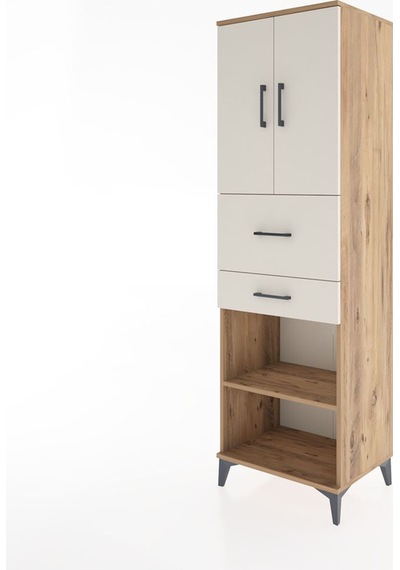 Hyperion Dolap 4 Raflı 2 Çekmeceli 2 Kapaklı 60x44x195 Çam-aytaşı Atlas Çam