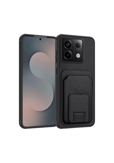 Xiaomi Redmi Note 13 Pro 5g  Kılıf Flexstand Kartlıklı Silikon Kılıf Siyah