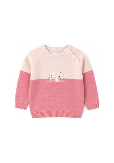 Babyhola Çocuk Teddy Bear Detay Kazak Pantolon Bere Triko Kışlık Takım 22113 Pembe