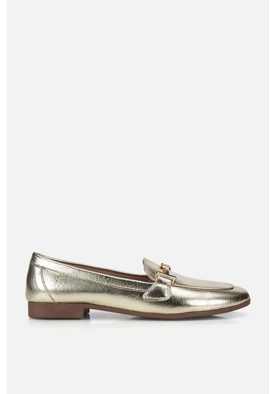 Yaya Kadın Gold Toka Detaylı Metalik Loafer