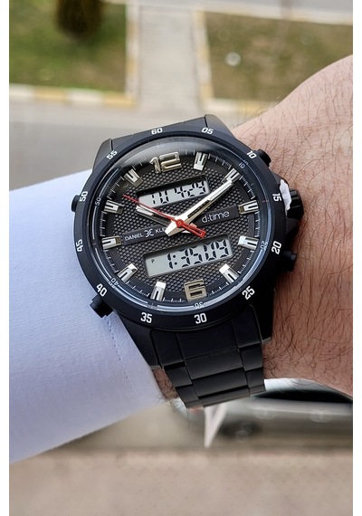 Daniel Klein DKISTE411 Siyah Analog ve Dijital Dual Time Erkek Kol Saati