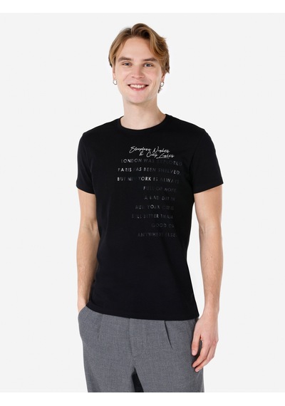 Colin's Colins Siyah Erkek Tshirt K.Kol Cl1067043 Q1.V2 Blk Siyah