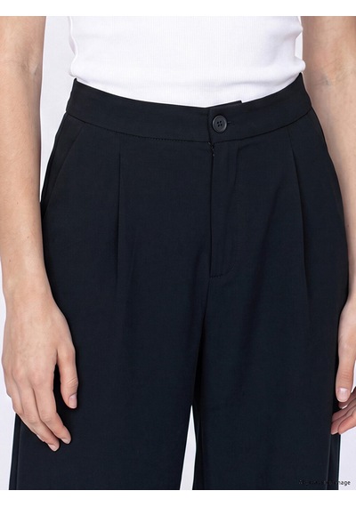 Lcw Modest Lacivert Loose Fit Kadın Pileli Kumaş Pantolon