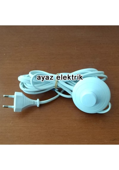 4 Metre Yerpuarlı Aç Kapa Anahtarlı Fişli Lambader Aplik Kablosu
