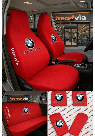 Bmw Logolu Oto Koltuk Kılıfı Ön Arka Set Penye Likralı Universal Koltuk Koruyucu Servis Kılıfı 28975165