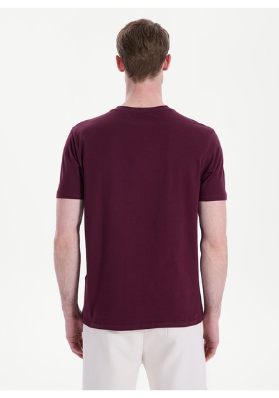 Discovery Expedition Bordo Pamuk Karışımlı T-shirt D6sm-tst3706