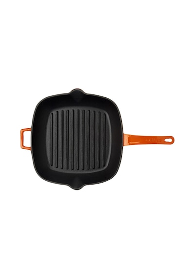 Lava Döküm Kare Izgara Tava Cam Kapaklı Döküm Demir Yekpare Saplı Ölçü 26 x 26 cm 001