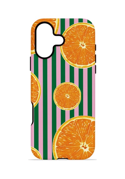 Apple iPhone Uyumlu 17 Vorian Çift Katmanlı Magsafe Kılıf Orange Grove Cabana