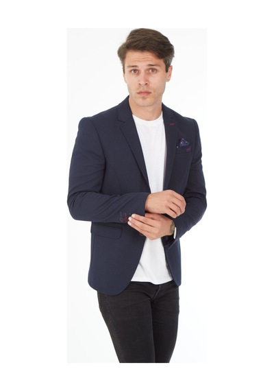 Sposo 5121 Dar Kalıp Örme Kumaş Lacivert Erkek Blazer Ceket Lacivert Sposo 5121 Dar Kalıp Örme Kumaş Lacivert Erkek Blazer Ceket Lacivert