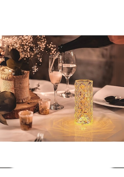 Kristal Elmas Led Dokunmatik Sensör Usb Şarjlı Masa Lambası R... Kristal Elmas Led Dokunmatik Sensör Usb Şarjlı Masa Lambası R...