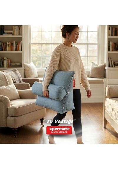 Xpermate Sırt, Bel, Boyun Destekli TV Okuma Yastığı Ameliyat Sonrası Gri
