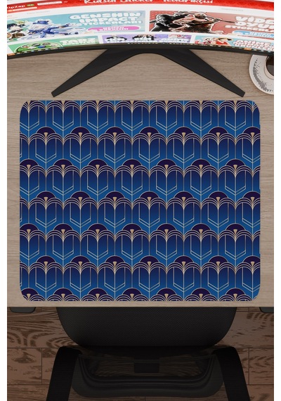 Art Deco Tarzı Kaymaz Dikişli Kauçuk Oyuncu Mousepad V2 - 48x40 Xl Gaming Mouse Pad Fare Altlığı