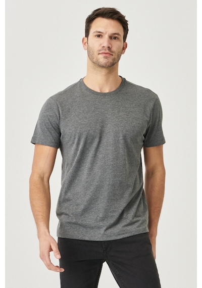 Ac&Co / Altınyıldız Classics 4A4800000001AtrXS Slim Fit Bisiklet Yaka Kısa Kol Pamuklu Erkek Tişört Antrasit
