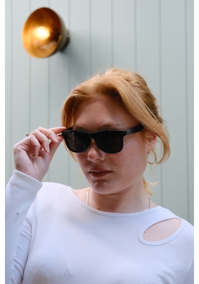 Paris All Black Red Unisex Güneş Gözlüğü Desenli