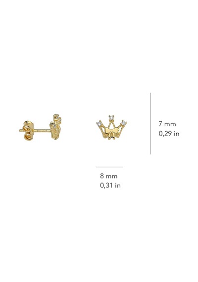 Goldkupe 14 Ayar Altın Taşlı Taç Küpe 0,90 Gr-4022