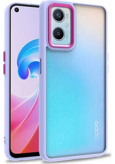 Oppo A96 4g Kılıf Zore Flora Kapak Lila