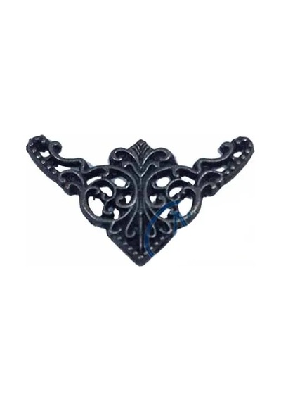 Dekoratif Köşe Süsü, Köşelik - Küçük, 19x34mm, Eskitme, 100 Adet Sarı